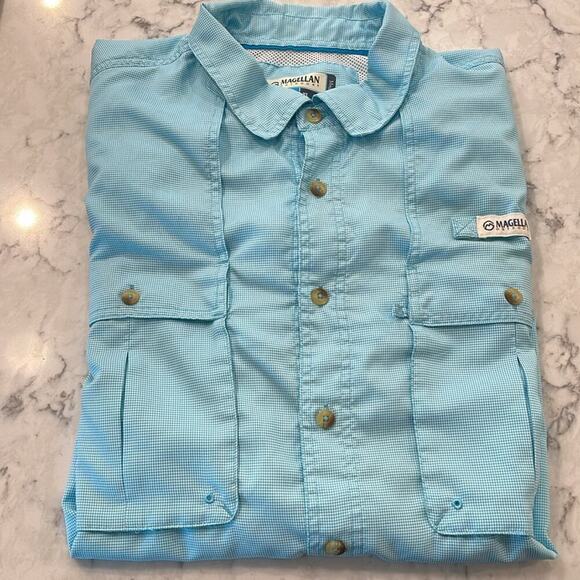 Men’s Magellan Outdoors Blue Fishing Shirt Size XL - Picture 3 of 4